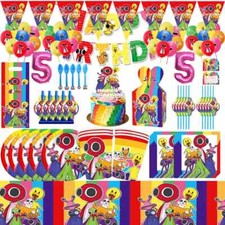 Rainbow Friends themed Party Tableware set Paper Plate tablecloth birthday part