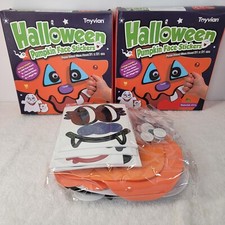 SET OF 2 Halloween Pumpkin  Ghost Face Sticker Foam Board Decoration Craft Kit