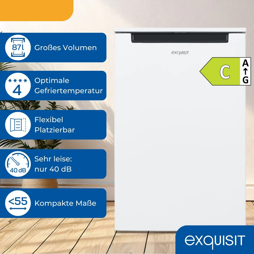 Exquisit Gefrierschrank, 4-Sterne-Gefrieren, EEK C, 87 Liter, GS581-040C weiss - Bild 3 von 4