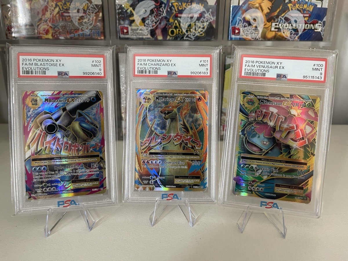 Pokémon XY Evolutions Mega M Charizard Venusaur Blastoise EX FULL