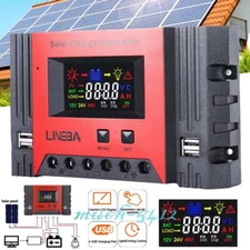 100A/60A/30A 12V/24V/36/48V PWM Solar Charge Controller Solar Panel PV Regulator