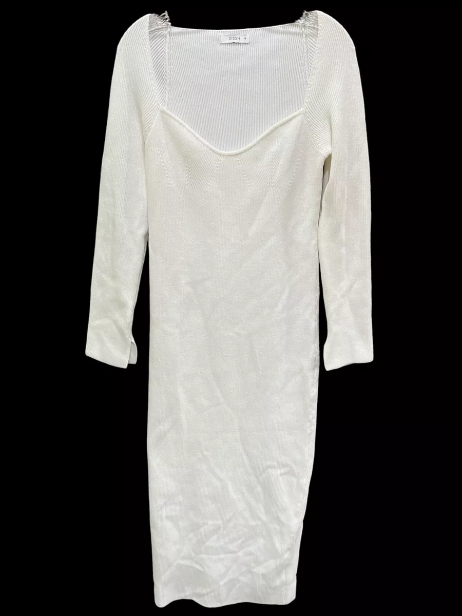 White ribbed cheap sweater dress
