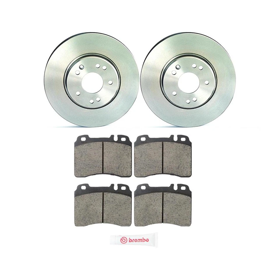 Kit de rotores de freio dianteiro e pastilhas de cerâmica para 1990-1993 Mercedes-Benz 300SL XH - Imagem 2 de 4