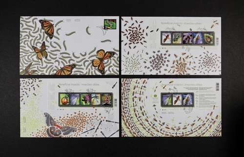 CANADA 2009-2012 Insects, collection of 4 different FDC First Day Covers