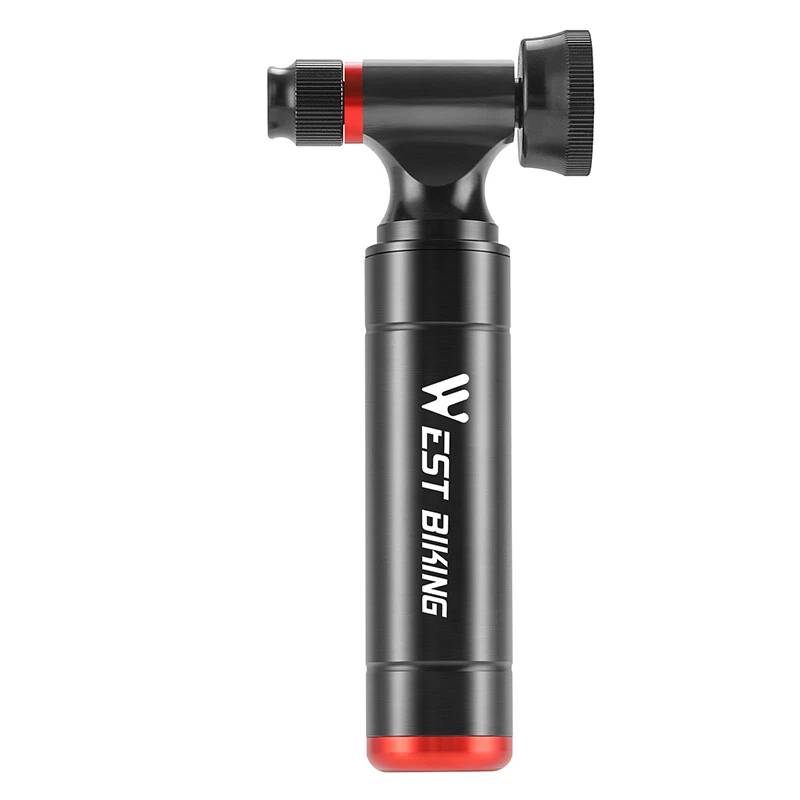 WEST BIKING Aluminum CNC Fahrrad Pumpe CO2 Inflator Fahrradpumpe Ball Pumpe - Bild 3 von 4