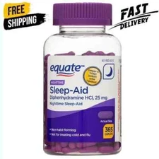 Equate Diphenhydramine HCI Nighttime Sleep-Aid Caplets, 25 mg, 365 Count