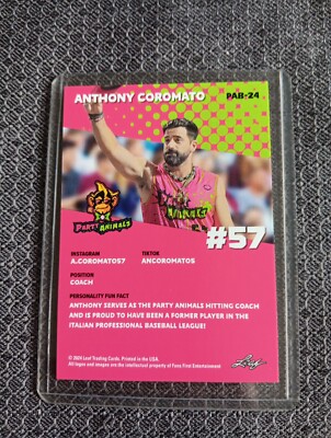 Anthony Coromato Party Animals #57 Savannah Bananas 2024 Leaf