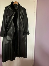 Bippel Designer Very Elegant Nice Quality Leather Long Coat W/rial Mink Trim  Xl