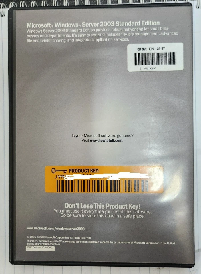 Microsoft Windows Server Standard 2003 con clave de producto Foto 4 de 4