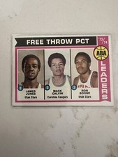 James Jones Mack Calvin Ron Boone 1974-75 Topps ABA Leaders Free Throw Pct #210