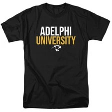 Adelphi University Adult T-Shirt Stacked, Black, S-5XL