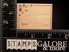 Hero Arts Rubber Stamps D2587 SNOWFLAKE GIFT CARD CHRISTMAS LABEL TAG #T37