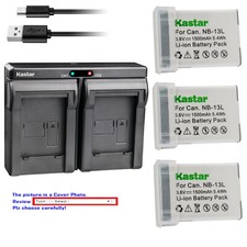 Kastar Battery Slim Dual Charger for Canon NB-13L CB-2LH PowerShot SX720 HS