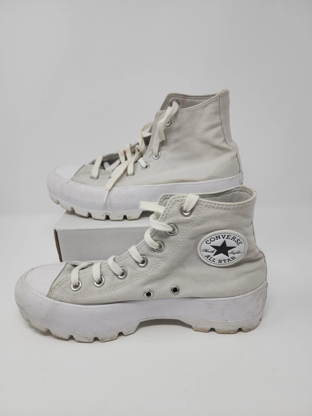 Bianco con fibbia alta Converse Chuck Taylor All Star taglia 8
