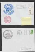 FR: lot de 4 enveloppes avec affranchissement de la poste navale et CAD