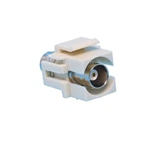 RiteAV BNC Silver Keystone Jack Coupler Light Almond Female/Female