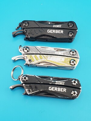 Gerber Dime small Multi-Tool! LOT OF 3! BLACK! BLACK! GREEN!