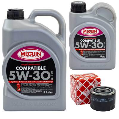 Motoröl Set 5W-30 Plus Meguin 6 Liter + Ölfilter für Fiat Iveco Daily IV Kasten