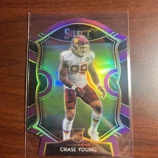 2020 Panini Select #64 Chase Young Purple Prizm Die Cut RC