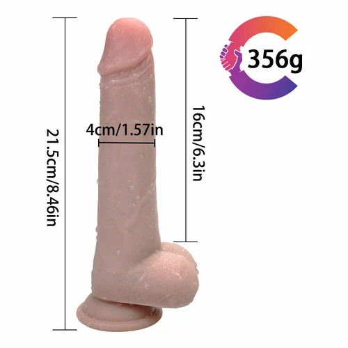 8.46" Realistic Dildo Strong Suction Cup Base Ultra Soft Skin Curved Real Penis - Picture 9 of 10