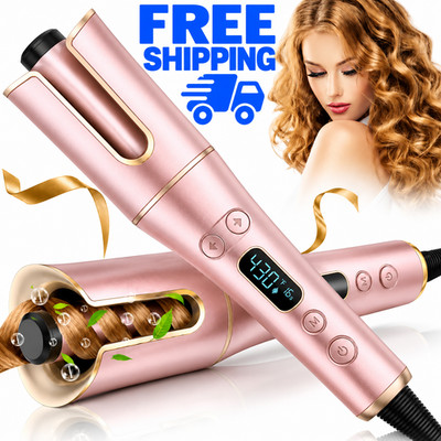 Automatic Hair Curler LCD Display 1  Rotating Barrel 4 Heat Settings 3 Timers