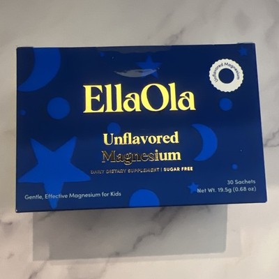 EllaOla Unflavored Magnesium Powder Supplement for Kids, B6, 30 Sachets