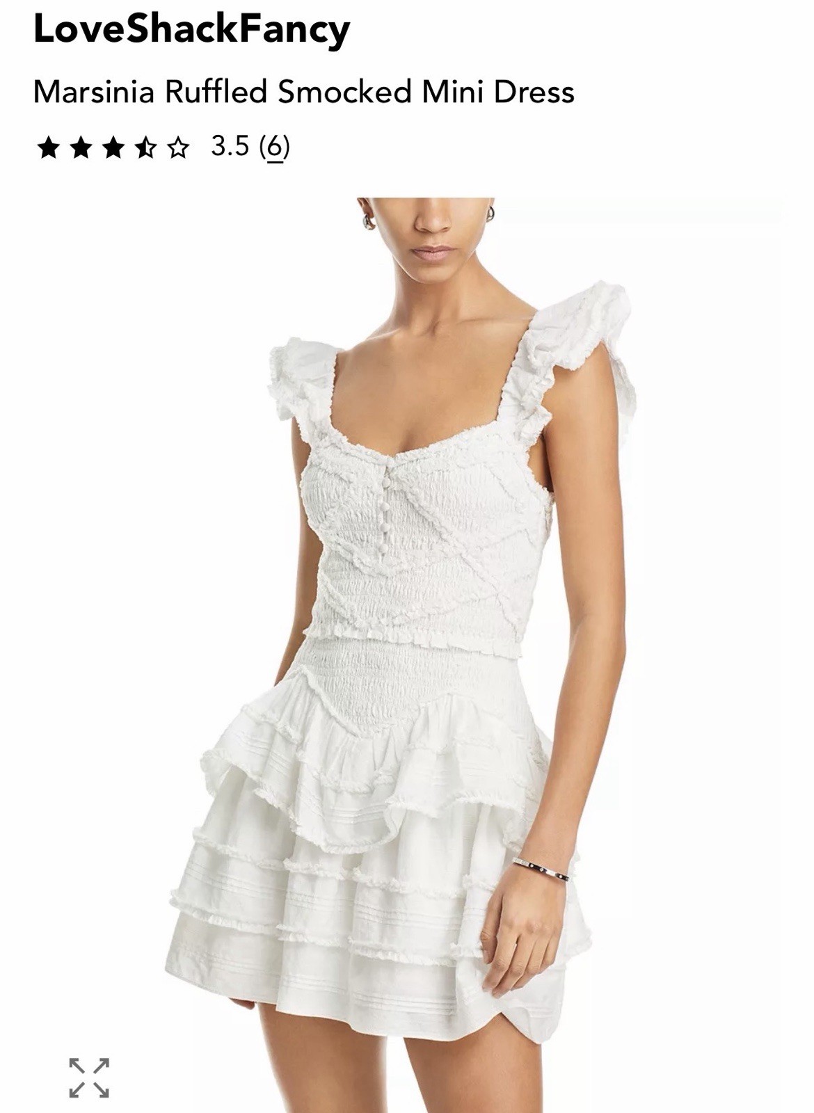 LoveShackFancy Women's Marsinia Ruffled Smocked Mini Dress