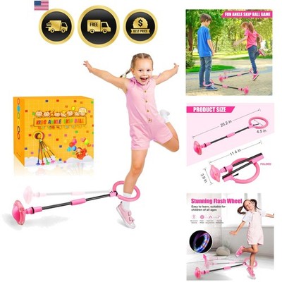 Cheville Skip Ball Lumineuse – Anneau De Saut Clignotant Pour Enfants, Jouet Sportif Pliable Rouge, Adulte Enfant