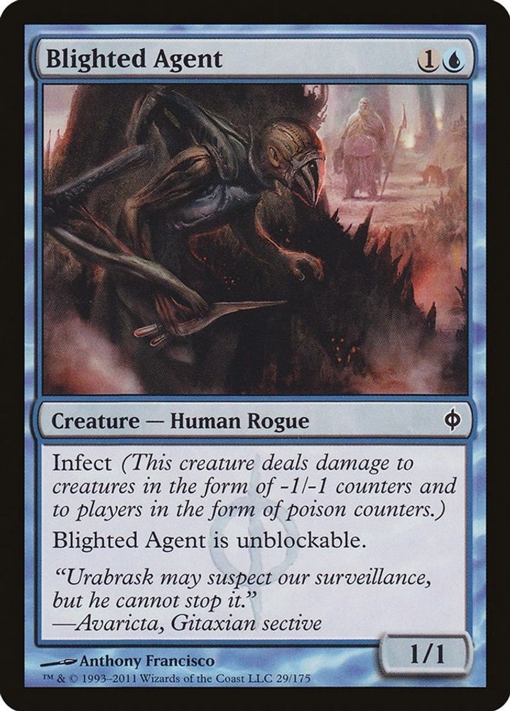 2011 Magic: The Gathering New Phyrexia - Blighted Agent (#29, C, Lightly Played)