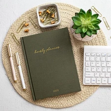 Beautiful 2025 Appointment Book Planner - Sturdy Linen Daily Planner & Weekly Ca