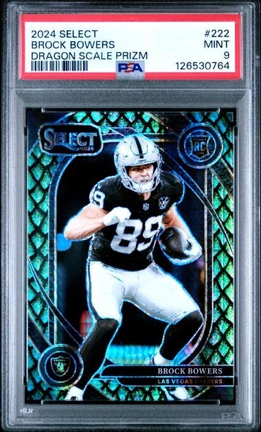 2024 Select Brock Bowers Dragon Scale 18/81 PSA 9 #222 Raiders