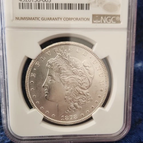 1878 Morgan CC Silver Dollar NGC Certified $1 Coin 0.9 Fineness Uncirculated