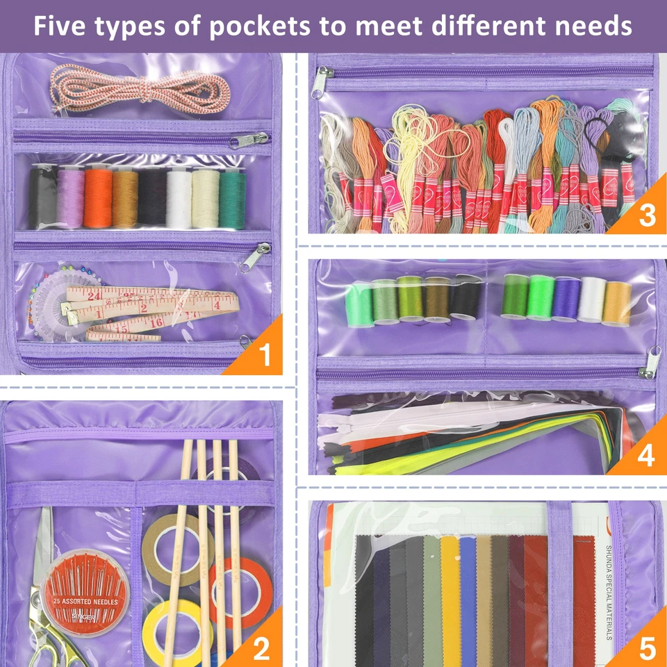 Sewing and Craft Supplies Storage Tote Travel Packing Organizer Bag with Handle - Image 3 of 4