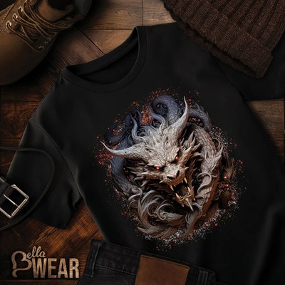 Dragon Techno Art Comfort Tee Black Graphic Shirt Men Women Soft