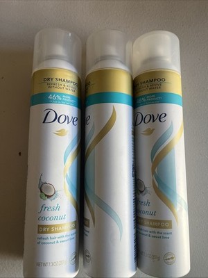 Dove Dry Shampoo Fresh Coconut 3.7 oz 3 Pack New