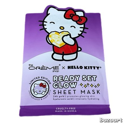Hello Kitty Korea The Creme Shop Ready Set Glow with 24k Gold Sheet Face Mask