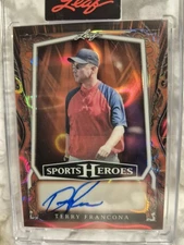TERRY FRANCONA #1/1 RARE AUTO CARD!!! 2025 LEAF METAL SPORTS HEROES LAVA🔥🏆🏆✅️