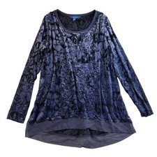 Simply Vera Wang XL Velvet Burnout Tunic Top Fairy Grunge Whimsigoth Fairycore