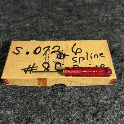 1 NOS Hunter Tools Bristol Spline Driver S .072 #8c 6 Flute Screwdriver No Box