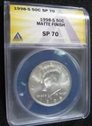 1998 S - KENNEDY HALF DOLLAR  -  ANACS SP 70  -  Silver - Matte Finish