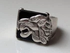 Vintage men's ring sterling silver 925 Size 8.5 Weight 12.77 g. Tiger.