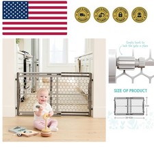 Child and Pet Safe Extra Wide Baby Gate - 23 Inches Tall with Walk-Through Door