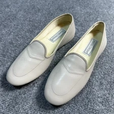 Daniel Green Shoes Womens 6N Ivory Split Leather Flats Slip On Loafers