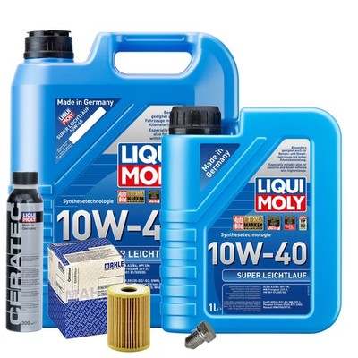 Motoröl 10W40 LIQUI MOLY 6L+MAHLE Ölfilter+Cera Tec+Ölablassschraube