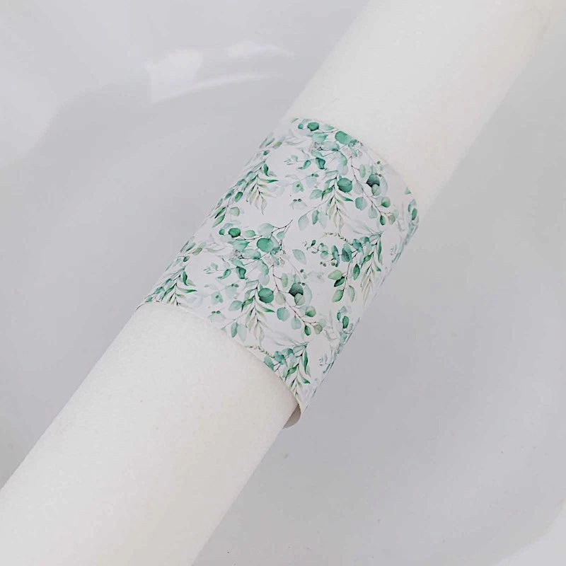 50 GREEN Floral Disposable Paper NAPKIN RINGS Wedding Party Gift Events - Image 4 of 4