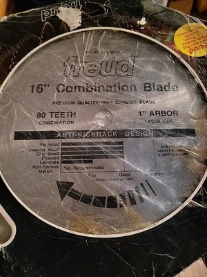 Fried 16'' Combination Blade 80 Teeth 1'' ARBOR  Anti Kickback Design