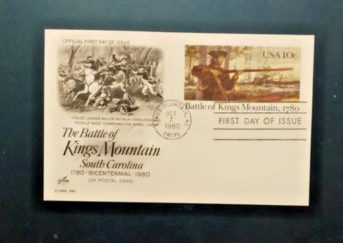 Fdc USA Battle Of Kings Mountain, 1780, postcard, Oct. 7, 1980, Multir,  10c 562