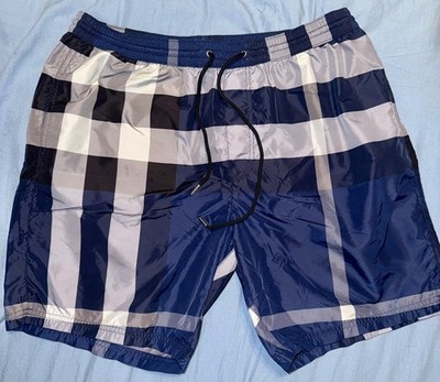 AUTHENTIC Burberry Swim Trunk Shorts SIZE MEDIUM Navy Blue Black White