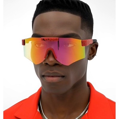 Sunglasses Women Mens Oversize Huge Visor Big Shield Mask Half Face Large Mirror