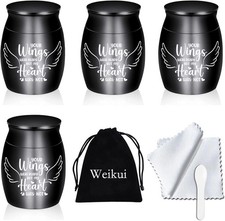 Small Cremation Keepsake Urns for Human Ashes - Set of 4 - Beautiful Mini Keepsa